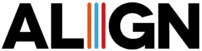 Three vertical bars in orange, light blue, and red, positioned side by side with a black outline, on a plain white background. The design is simple and modern.