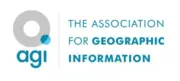 Logo of the Association for Geographic Information (AGI) featuring a grey and blue circular icon with the letters 'agi' in blue and the text 'THE ASSOCIATION FOR GEOGRAPHIC INFORMATION' to the right.