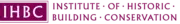 Logo of the Institute of Historic Building Conservation (IHBC) featuring the initials 'IHBC' in white on a burgundy background, accompanied by the full name in uppercase letters below.