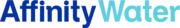 The logo of Affinity Water features the words 'Affinity' in dark blue and 'Water' in a gradient from blue to light blue, presented in a modern typeface.