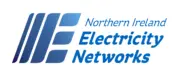 Logo of Northern Ireland Electricity Networks, featuring stylized blue lines and the company name in a modern font.